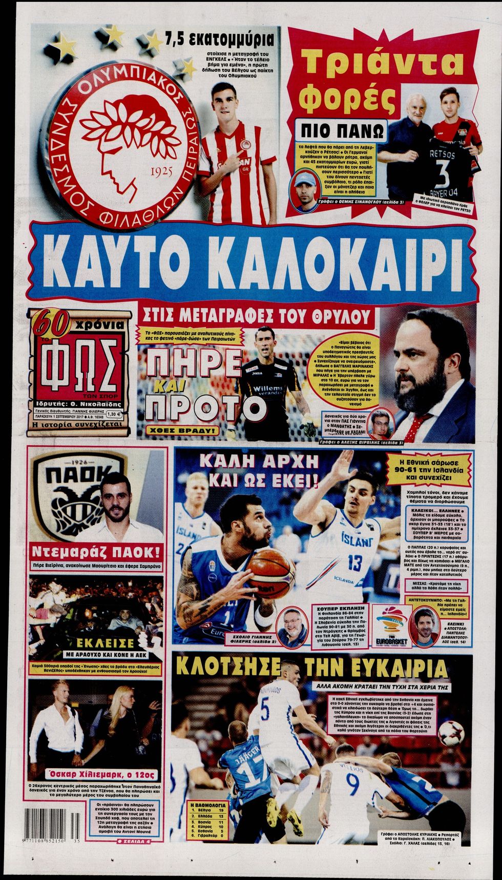 αθλητικά πρωτοσέλιδα